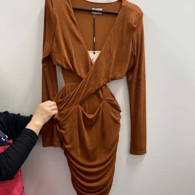 She is Us Size 14 Bodycon Dress Burnt Orange 