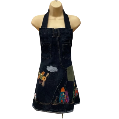  Womens  Size 8 Blue / Green / Multicoloured apron  