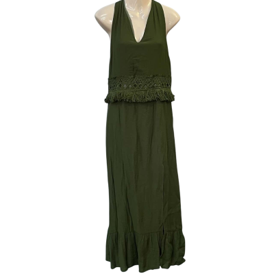 SHILLA THE LABEL Womens Size L Maxi/Sleeveless Dress Green/Olive