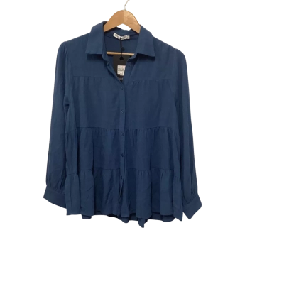 Brave + True Womens  Size S Long Sleeve Top Blue 