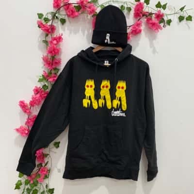 The LUME Mens Hoodie & Beanie Set Size L Black  
