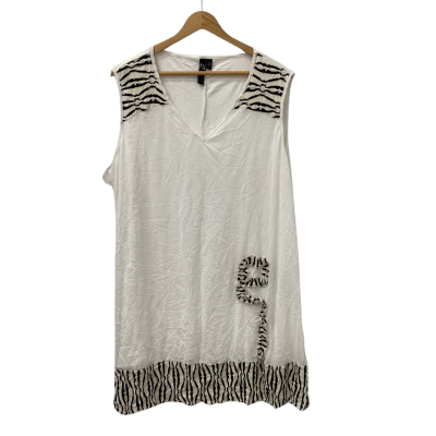 TS Womens  Size M Sleeveless Top Black / Cream / White 