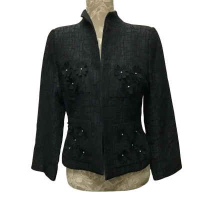 Anthony Lee Dower Unique Open Coat with Embroidered Floral Detail