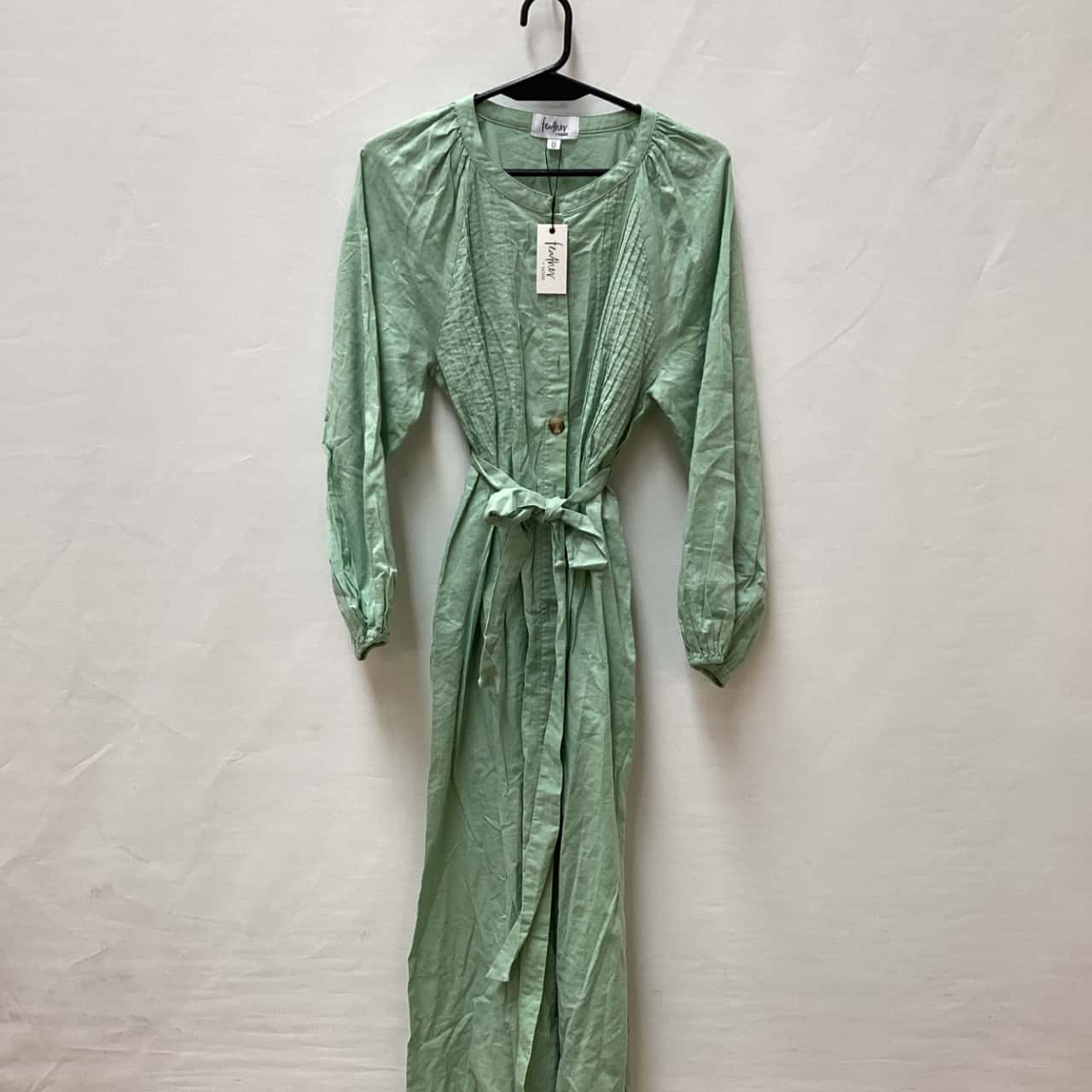 NEW Feather and Noise Womens Size 8 Midi Dress Green (s)