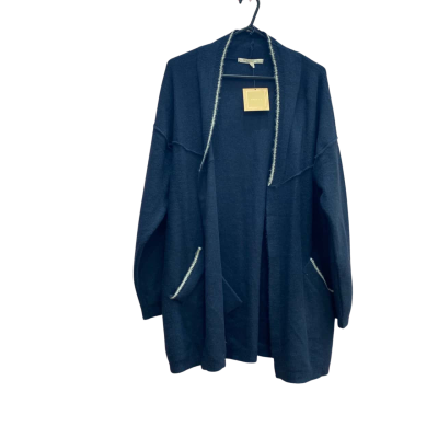 Noni B Womens Size 12 Navy Blue Seam Detail Cardigan 
