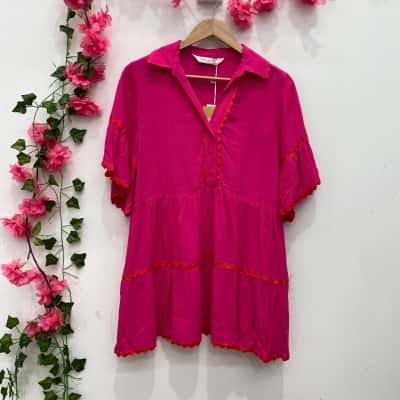 Virtuelle Womens Blouse Size 10 Pink  