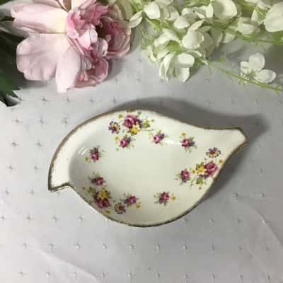 Vintage James Kent Ltd Floral Pattern Crescent Shaped Dish