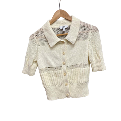 COS Womens  Size XS Short Sleeve Cardigan Cream 