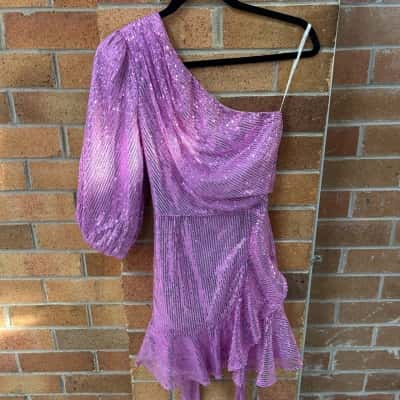 Tussah Womens  Size 8 One Shoulder Mini Dress Pink  