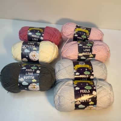 Lions brand feels like butta yarn balls x7
