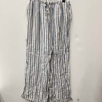 AERE Womens  Size 16 Wide Leg Pants Blue / Striped / White 