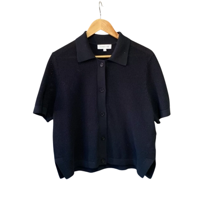 Assembly Label Womens  Size 12 Short Sleeve Knit Shirt Black  