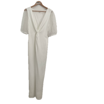 CHANCERY Dress Womens Size 12 White with pearl sleeves