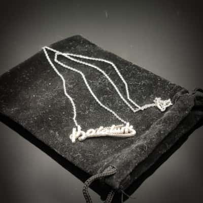 Signature Design Ataturk Necklace Sterling Silver 925 44cm Chain & Drop made in Turkey