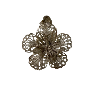 Silver Filigree Flower Pendant 925 2.6g