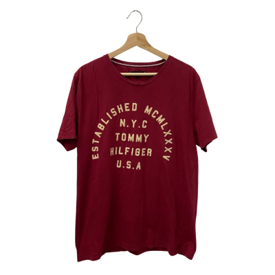 Tommy Hilfiger Mens  Size XL Maroon T-Shirt 