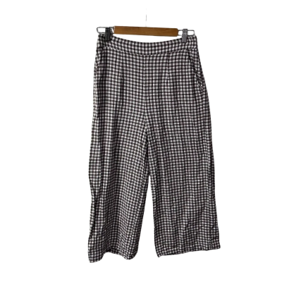 Sportsgirl Womens Size 10 Brown / White Checked Cropped Pants 