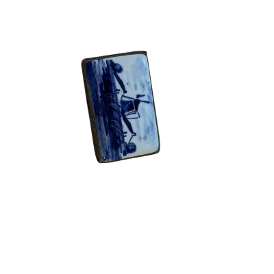  Vintage Delft Blue & White Brooch - as is
