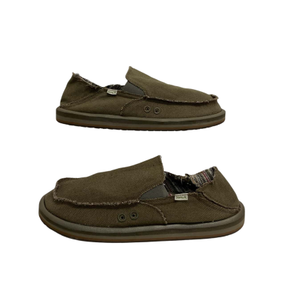  "Sanuk" Mens  Size 11 Green Shoes