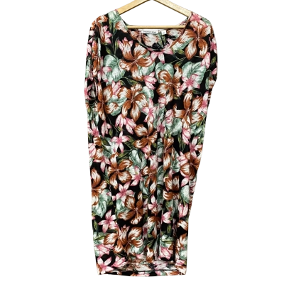 Country Road Womens  Size XS Black/Brown/Purple Floral Linen Dress 