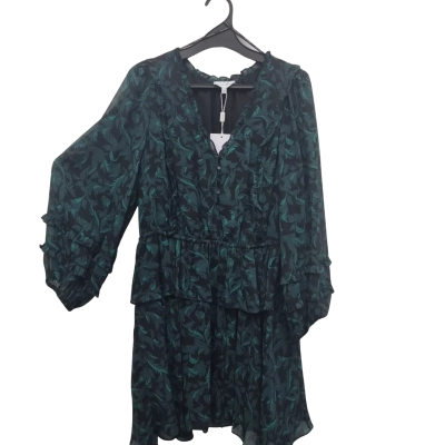 Women's Wayne Cooper Long Sleeve Dress Size 16 Black/Floral/Green 