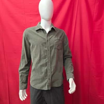 Mambo Mens  Size L Green Corduroy Shirt