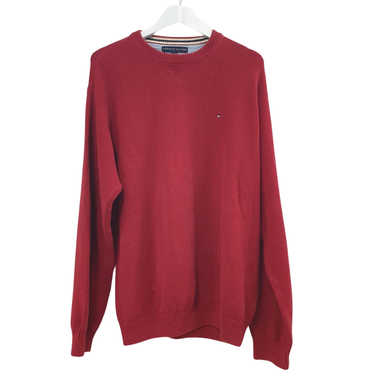Tommy Hilfiger Mens Size XL Wool Knitted Crew Neck Red (s)