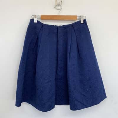 Zalor Premium Blue Textured Mini Skirt  Size M 