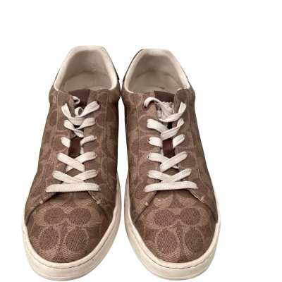 COACH Signature Monogram Low-Top Sneakers – Brown Tan Canvas US10