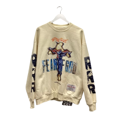 DUPE! Fear Of God x RRR123 Rivington roi Rebis Light of the World Crewneck Sweatshirt XL