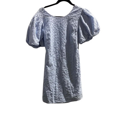 Dotti Womens  Size 10 Mini embroidered / Short Sleeve Dress  Blue 