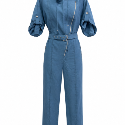 Blue TENCEL™ Blend Utility Jumpsuit – Size S / EU 36