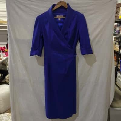 Liza Emanuele Size 12 Blue Wrap Dress