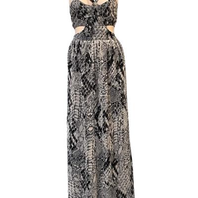 Stylestalker Womens  Size 10 Halter Neck Dress / Maxi Dress Black  / Multicoloured / Navy Blue / Pattern 