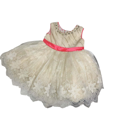 Girls Size 16 ( 1-2yrs) Special Occasion / Costume Dress Cream / Gold / Pink 