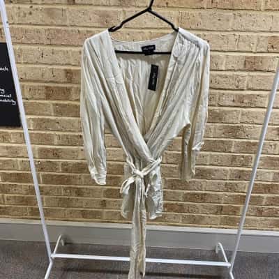 City Chic Womens top opulent wrap Size S 