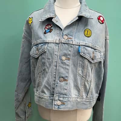 Levi's x Super Mario Bros Size M Cropped Jacket Blue 