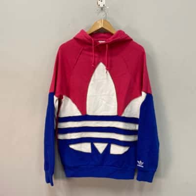 Adidas Womens  Size XS Longline Hoodie Black  / Pink  / White 