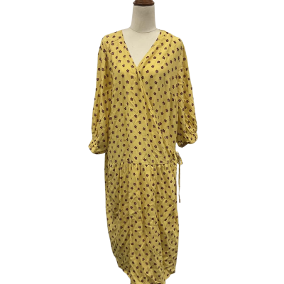 Noa Noa Womens  Size 42 Wrap Dress Yellow 