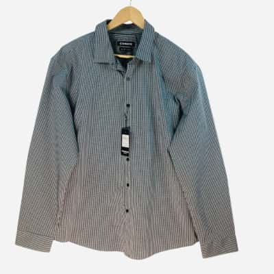 Connor - Sage Green Checked Long Sleeve Shirt (Size XL)