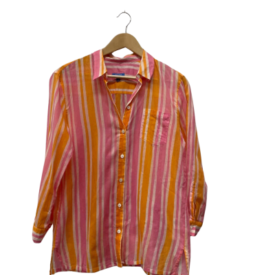 Escada Womens  Size M Orange / Pink  / Striped / White 