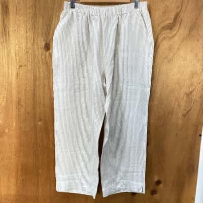 The Ark Cream/Beige Striped Pants Size M
