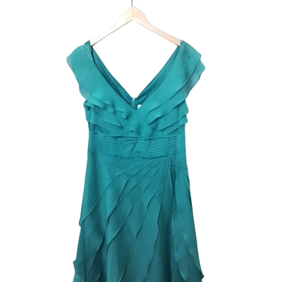 Leona Edmiston Womens Midi Dress Size 14 Turquoise 