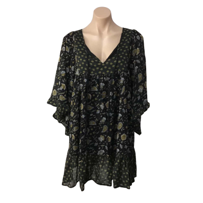 Tree of Life Womens One Size Black / Blue / Beige  / Olive Floral Mini Dress