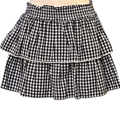 Country Road Womens Size 10 Mini Skirt Black/Checked/White