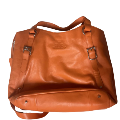  Rowallan Orange Leather Bucket Bag with Accessories 