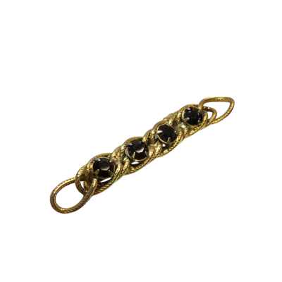  Womens Gold coloured Bar Brooch with Red stones