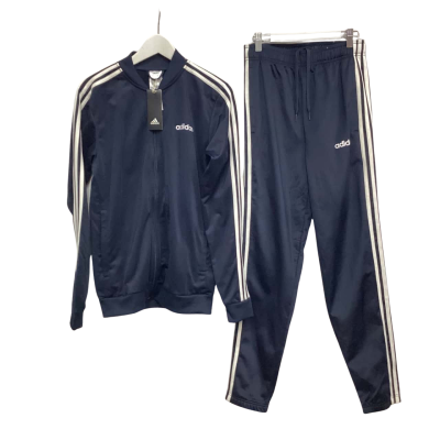 NEW Adidas 2 Piece Tracksuit Navy Blue With White Stripes 