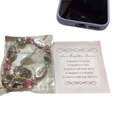 Kids Pink  / Silver Braclet