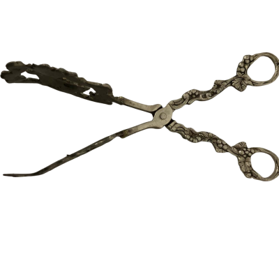 Italian Gargoyle Ornate Silver Tongs - VINTAGE